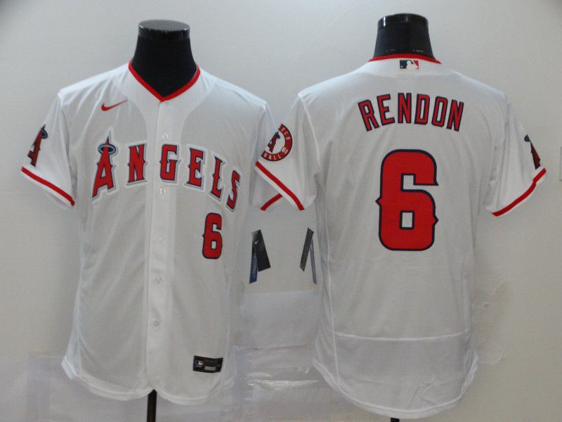 Men Los Angeles Angels #6 Rendon White Nike Elite MLB Jerseys->los angeles angels->MLB Jersey